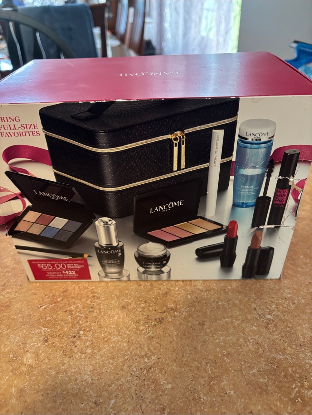 Lancôme Makeup Set with Black Case and Red Lipstick READ